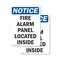 Signmission Fire Alarm Panel Located Inside, 7 in W x Rectangle, Vinyl Decal OS-2PACK-NS-D-710-V-12534 - alternate 1